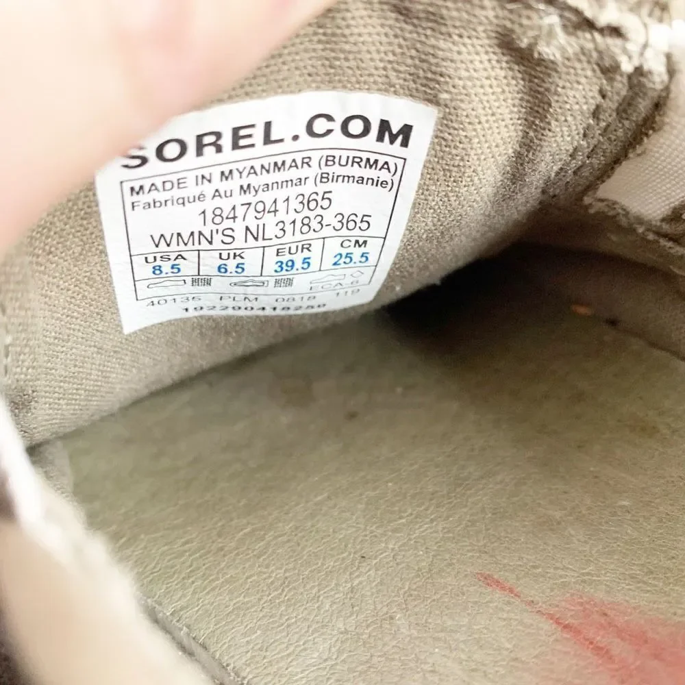 Sorel Campsneak Gray Green Suede Leather Slip On Flats Sneakers Women’s Size 8.5